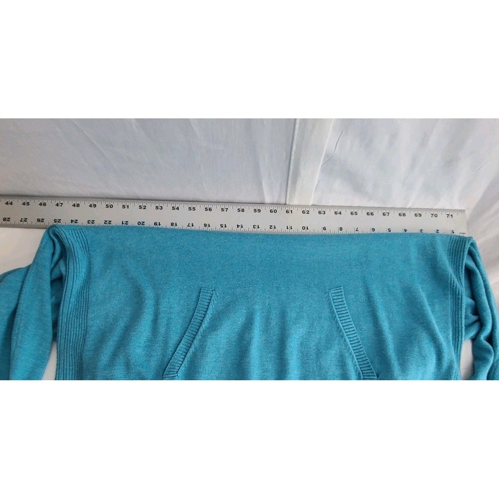 Cabi Hop To Hoodie Womens Large Turquoise Blue Sweater Pullover Style #5835 - Picture 4 of 8